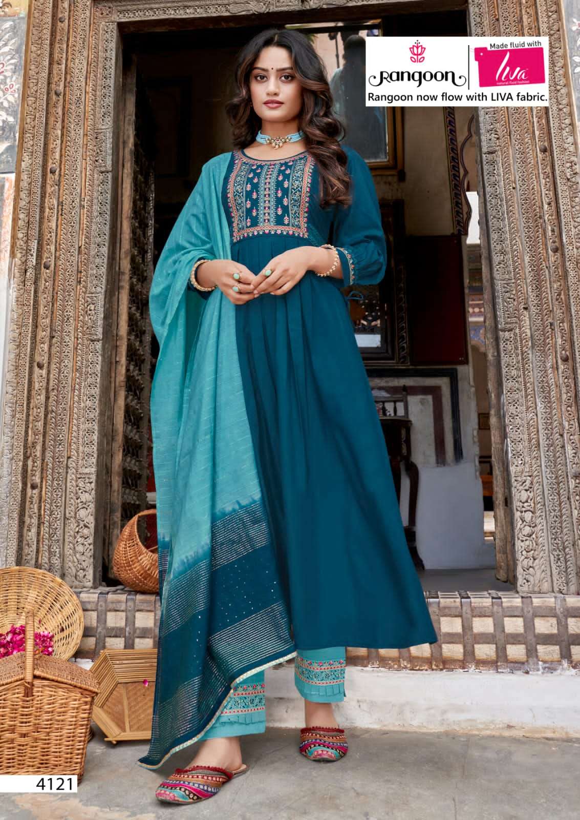 Rangoon-Naira Repeat-Viscose-Schiffli-Khatli-Hand-Work-Mirror-Naira-Cut-Kurti-Viscose-Embroidery-Pant-Sequence-Work-Dupatta-4121